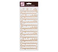 Anitas Outline Stickers, Congratulations, Rose Gold on White, For Scrapbooking, Card Making, Kids Play, Homework, Art, Craft, Embelish, Decorative, Paper, Card, Glass, Metal, Plastic, Foam