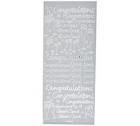 Anitas Outline Stickers, Congratulations, Silver, For Scrapbooking, Card Making, Kids Play, Homework, Art, Craft, Embelish, Decorative, Paper, Card, Glass, Metal, Plastic, Foam