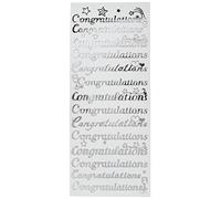 Anitas Outline Stickers, Congratulations, Silver on White, For Scrapbooking, Card Making, Kids Play, Homework, Art, Craft, Embelish, Decorative, Paper, Card, Glass, Metal, Plastic, Foam