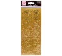 Anitas Outline Stickers, Elegant Thank You, Gold, For Scrapbooking, Card Making, Kids Play, Homework, Art, Craft, Embelish, Decorative, Paper, Card, Glass, Metal, Plastic, Foam