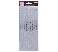 Anitas Outline Stickers, Floral Borders, Silver, For Scrapbooking, Card Making, Kids Play, Homework, Art, Craft, Embelish, Decorative, Paper, Card, Glass, Metal, Plastic, Foam