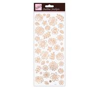 Anitas Outline Stickers, Flowers, Rose Gold On White, For Scrapbooking, Card Making, Kids Play, Homework, Art, Craft, Embelish, Decorative, Paper, Card, Glass, Metal, Plastic, Foam
