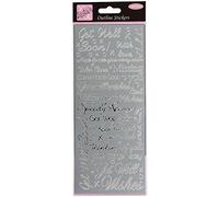 Anitas Outline Stickers, Get Well Soon, Silver, For Scrapbooking, Card Making, Kids Play, Homework, Art, Craft, Embelish, Decorative, Paper, Card, Glass, Metal, Plastic, Foam