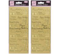 Anitas Outline Stickers, Happy Birthday Multicoloured, Gold, for Scrapbooking, Card Making, Kids Play, Homework, Art, Craft, Embelish, Decorative, Paper, Card, Glass, Metal, Plastic, Foam (Pack of 2)