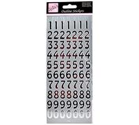 Anitas Outline Stickers, Large Numbers, Silver, For Scrapbooking, Card Making, Kids Play, Homework, Art, Craft, Embelish, Decorative, Paper, Card, Glass, Metal, Plastic, Foam