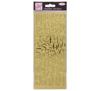 Anitas Outline Stickers, Mixed Numbers, Gold, For Scrapbooking, Card Making, Kids Play, Homework, Art, Craft, Embelish, Decorative, Paper, Card, Glass, Metal, Plastic, Foam