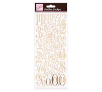 Anita's Outline Stickers, Mixed Numbers, Rose Gold On White, for Scrapbooking, Card Making, Kids Play, Homework, Art, Craft, Embelish, Decorative, Paper, Card, Glass, Metal, Plastic, Foam