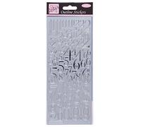Anitas Outline Stickers, Mixed Numbers, Silver, For Scrapbooking, Card Making, Kids Play, Homework, Art, Craft, Embelish, Decorative, Paper, Card, Glass, Metal, Plastic, Foam