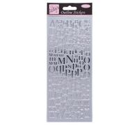 Anitas Outline Stickers, Mixed Serif Alphabets, Silver, For Scrapbooking, Card Making, Kids Play, Homework, Art, Craft, Embelish, Decorative, Paper, Card, Glass, Metal, Plastic, Foam