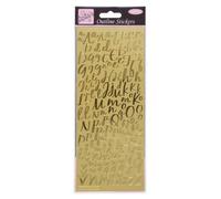 Anitas Outline Stickers, Modern Alphabet, Gold, For Scrapbooking, Card Making, Kids Play, Homework, Art, Craft, Embelish, Decorative, Paper, Card, Glass, Metal, Plastic, Foam