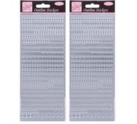 Anitas Outline Stickers, Small Letters, Silver, for Scrapbooking, Card Making, Kids Play, Homework, Art, Craft, Embelish, Decorative, Paper, Card, Glass, Metal, Plastic, Foam (Pack of 2)