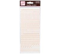 Anitas Outline Stickers, Small Numbers, Rose Gold on White, For Scrapbooking, Card Making, Kids Play, Homework, Art, Craft, Embelish, Decorative, Paper, Card, Glass, Metal, Plastic, Foam