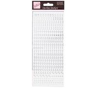 Anitas Outline Stickers, Small Numbers, Silver on White, For Scrapbooking, Card Making, Kids Play, Homework, Art, Craft, Embelish, Decorative, Paper, Card, Glass, Metal, Plastic, Foam