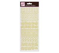Anitas Outline Stickers, Sparkling Stars, Gold on White, For Scrapbooking, Card Making, Kids Play, Homework, Art, Craft, Embelish, Decorative, Paper, Card, Glass, Metal, Plastic, Foam