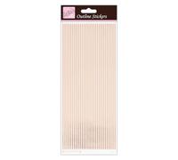 Anita's Outline Stickers, Straight Line Borders, Rose Gold On White, for Scrapbooking, Card Making, Kids Play, Homework, Art, Craft, Embelish, Decorative, Paper, Card, Glass, Metal, Plastic, Foam