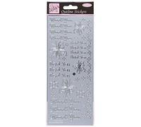 Anitas Outline Stickers, Thank You, Silver, For Scrapbooking, Card Making, Kids Play, Homework, Art, Craft, Embelish, Decorative, Paper, Card, Glass, Metal, Plastic, Foam
