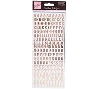 Anitas Outline Stickers, Traditional Alphabet, Rose Gold on White, For Scrapbooking, Card Making, Kids Play, Homework, Art, Craft, Embelish, Decorative, Paper, Card, Glass, Metal, Plastic, Foam