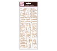 Anitas Outline Stickers, Wedding Anniversary, Rose Gold On White, For Scrapbooking, Card Making, Kids Play, Homework, Art, Craft, Embelish, Decorative, Paper, Card, Glass, Metal, Plastic, Foam
