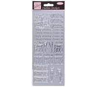 Anitas Outline Stickers, Wedding Anniversary, Silver, For Scrapbooking, Card Making, Kids Play, Homework, Art, Craft, Embelish, Decorative, Paper, Card, Glass, Metal, Plastic, Foam