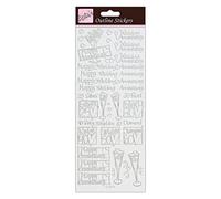 Anitas Outline Stickers, Wedding Anniversary, Silver on White, For Scrapbooking, Card Making, Kids Play, Homework, Art, Craft, Embelish, Decorative, Paper, Card, Glass, Metal, Plastic, Foam