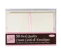 Anita's Plain, Blank Cards & Envelopes, A6, Cream, Pack of 50, for Home, Wedding, Birthday, Christmas, Thank You, Art & Craft, Scrapbooking Supplies, Baby Shower, Card Making