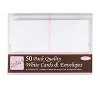 Anita's Plain, Blank Cards & Envelopes, A6, White, Pack of 50, for Home, Wedding, Birthday, Christmas, Thank You, Art & Craft, Scrapbooking Supplies, Baby Shower, Card Making