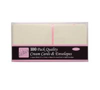 Anita's Square Plain, Blank Cards & Envelopes, 135x 135mm, Cream, Pack of 100, for Home, Wedding, Birthday, Christmas, Thank You, Art & Craft, Scrapbooking Supplies, Baby Shower, Card Making
