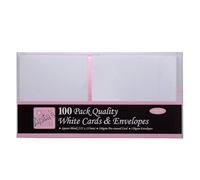 Anita's Square Plain, Blank Cards & Envelopes, 135x 135mm, White, Pack of 100, for Home, Wedding, Birthday, Christmas, Thank You, Art & Craft, Scrapbooking Supplies, Baby Shower, Card Making