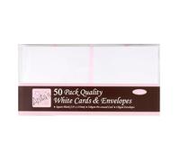 Anita's Square Plain, Blank Cards & Envelopes, 135x 135mm, White, Pack of 50, for Home, Wedding, Birthday, Christmas, Thank You, Art & Craft, Scrapbooking Supplies, Baby Shower, Card Making