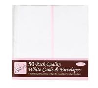 Anita's Tall Plain, Blank Cards & Envelopes, 10.5 x 21cm, White, Pack of 50, for Home, Wedding, Birthday, Christmas, Thank You, Art & Craft, Scrapbooking Supplies, Baby Shower, Card Making