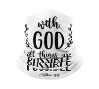 Anitdust Face Shield Christianty Faith Jesus-With God All Things Are Possible Facial Decoration Durable Half Face Scarf For Running Workout Men