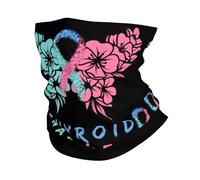 Anitdust Half Face Scarf,Hope Thyroid Cancer Awareness Ribbon Flower Butterfly,Facial Covering Non-Slip Face Shield for Running Skiing Tennis 26X30cm