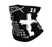 Anitdust Tube Scarf,Jesus is My God My King My Lord My Savior White,Headscarf Premium Half Face Scarf for Running Workout Tennis 26X30cm
