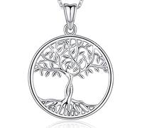 Aniu Tree of Life Necklace for Women 925 Sterling Silver Pendant Necklace Personalised Silver Jewellery Gifts for Mum Girlfriend Wife Birthday Gifts
