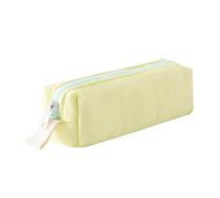 Aniute Cute Pencil Case Aesthetic Pen Pouch with Zipper Soft Makeup Bag Stationery Organizer for Kids School Office Travel (Pure-yellow)