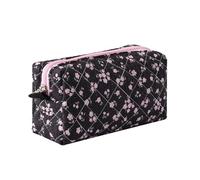 Aniute Cute Quilted Pencil Case Large Capacity Kawaii Stationery Organizer Cotton Soft Portable Zipper Pen Pouch Bag for Girls Kids Students Travel Cosmetic Makeup Bag (L)