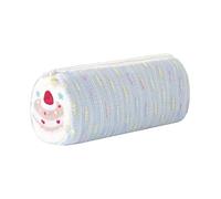 Aniute Cute Striped Pencil Case for Girls Large Capacity Aesthetic Pen Pouch with Zipper Stationery Organizer Bag for School Office Durable Pencil Box for Teens Students Women Kids (Cylinder-Blue)