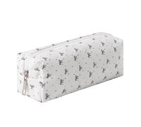 Aniute Large Capacity Canvas Pencil Case for Students Cute Aesthetic Pen Pouch Stationery Organizer Bag for School Portable Makeup Bag for Daily Use Kawaii Pencil Box for Girls Teens Kids (Canvas-E)