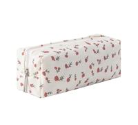 Aniute Large Capacity Canvas Pencil Case for Students Cute Aesthetic Pen Pouch Stationery Organizer Bag for School Portable Makeup Bag for Daily Use Kawaii Pencil Box for Girls Teens Kids (Canvas-D)