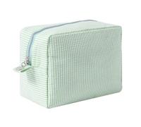 Aniute Large Capacity Striped Pencil Case Cosmetic Bag with Zipper Portable Stationery Organizer Pouch for School Students Teens Travel Toiletry Bag (Green)