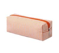 Aniute Pencil Case Canvas Pencil Pouch with Zipper Aesthetic Pen Case Pouch for School Students Teen Girls Boys Kids (Orange)