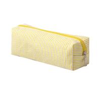 Aniute Pencil Case Canvas Pencil Pouch with Zipper Aesthetic Pen Case Pouch for School Students Teen Girls Boys Kids (Yellow)