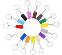 Aniworld 15 Colors Brick Keyrings Kids Birthday Party Fillers, Favour Packs, Women Fashion Building Keychain, Loot, Chidren Supplies 15pcs