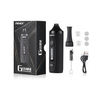 Anix Gemini Dry Herb Vaporizer, 2200mAh Battery with OLED Screen, Temperature Control, Stainless Steel Oven Heating Chamber Portable Convection Steam Herbal Vape Pen Kit -No Nicotine (Black)