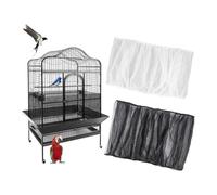 Aniyaa 2pcs Bird Cage Seed Catcher Adjustable Elastic Band Stretchy Skirts Mesh Cover for Parrot Parakeet Macaw African Round Square Cages for Parrot Cage Seed Guard