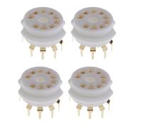 Aniyaa 4PCS Ceramic 9 Pin Gold PCB Vacuum Tube Socket for 12AX7,12AT7,12AU7,ECC83,ECC82,E88CC, 6922,6p1
