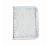 Aniyaa A5 Budget Binder Cover with Zipper,Glitter Stars A5 6 Ring Binder Planner,Clear PVC Refillable Notebook Shell Light Blue About 19x24.8cm