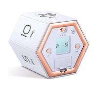 Aniyaa Hexagon Flip Timer with Mute & Alarm Function- Kitchen Timer Easy to Use -Time Management Pomodoro Timer for Kids White
