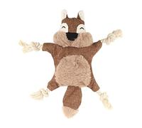 Aniyaa Stuffless Dog Toys for Puppy, Crinkle Squeaky Dog Chew Toys Squirrel Plush Dog Toy with Rope Knots for Small Dogs