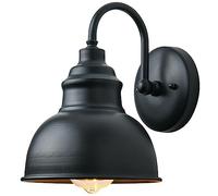 Aniyaa Vintage Wall Sconce Gooseneck Barn Flat Light Industrial Vintage Farmhouse Wall Sconce Outdoor Waterproof (Black)